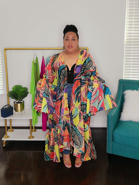 Zuri African Kimono Jacket - Plus Size (XL-2XL